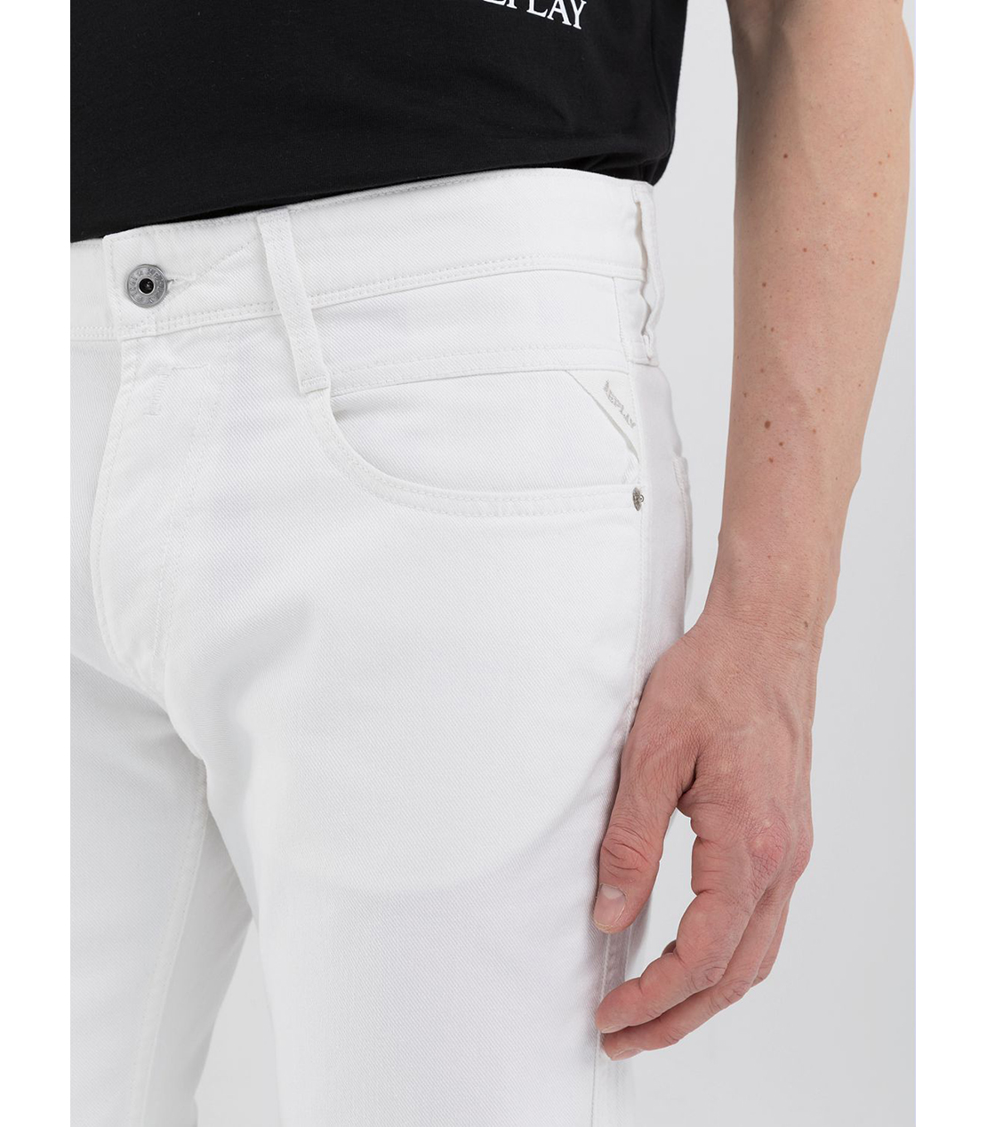 スリムフィットANBASS ホワイトストレッチデニム 詳細画像 ホワイト 4